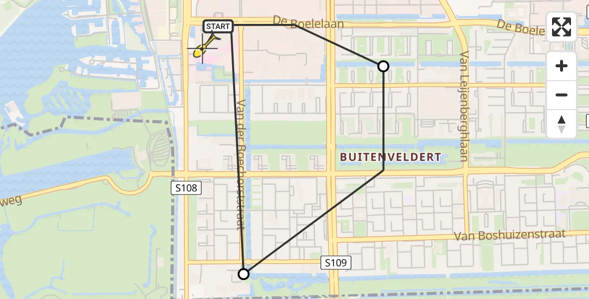 Routekaart van de vlucht: Lifeliner 1 naar VU Medisch Centrum Amsterdam