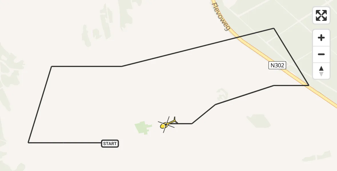 Routekaart van de vlucht: Politiehelikopter naar Ermelo