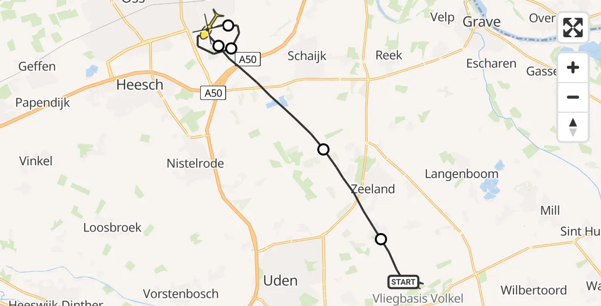 Routekaart van de vlucht: Lifeliner 3 naar Berghem