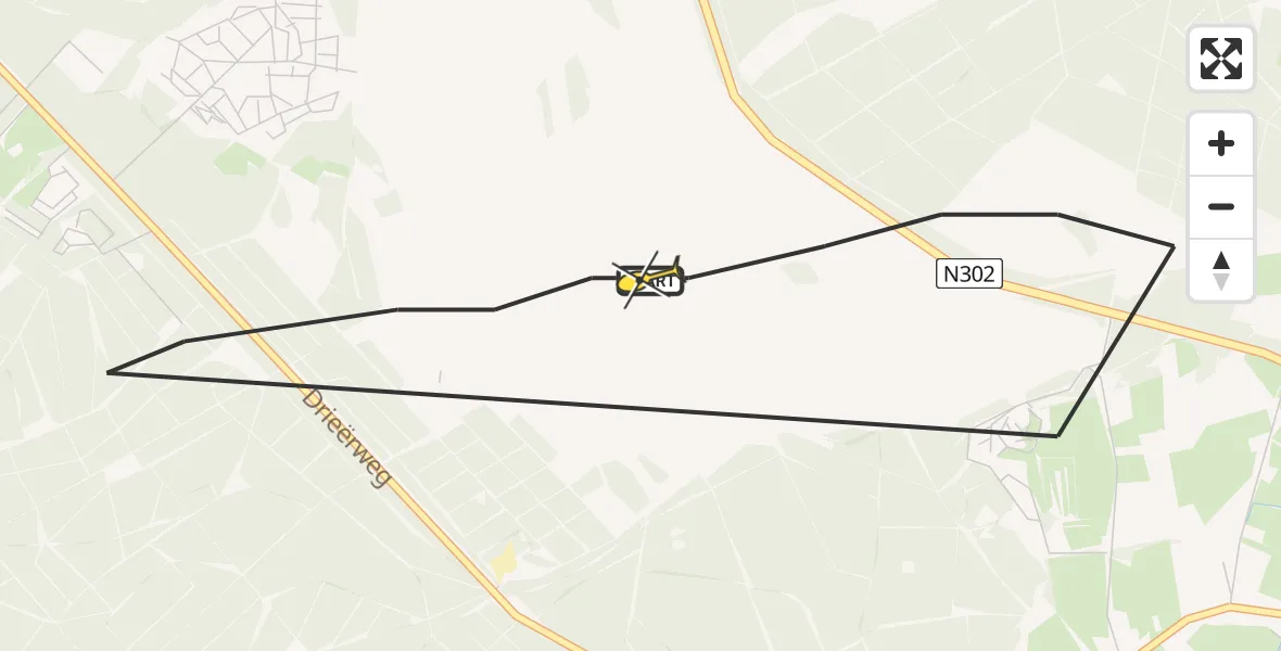 Routekaart van de vlucht: Politiehelikopter naar Ermelo