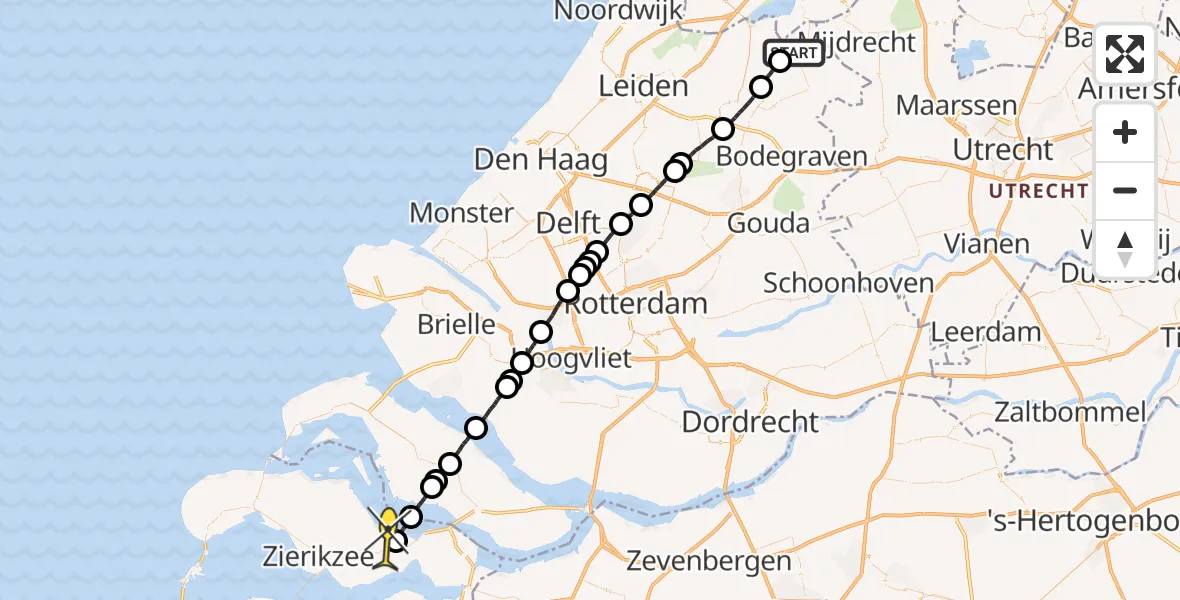 Routekaart van de vlucht: Lifeliner 2 naar Sirjansland