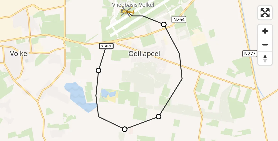 Vluchtroute Traumahelikopter Vliegbasis Volkel - Vliegbasis Volkel, 24 december 2022, 16:50