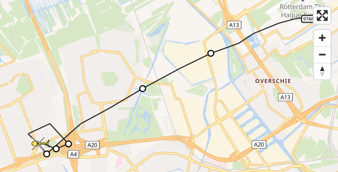 Routekaart van de vlucht: Lifeliner 2 naar Vlaardingen