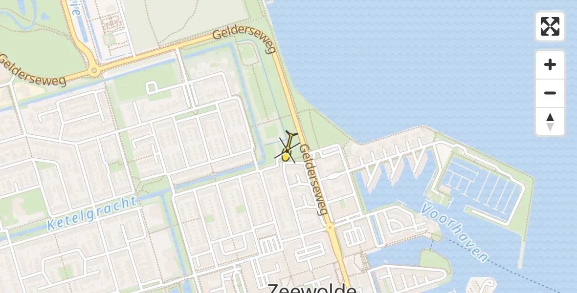 Routekaart van de vlucht: Lifeliner 1 naar Zeewolde