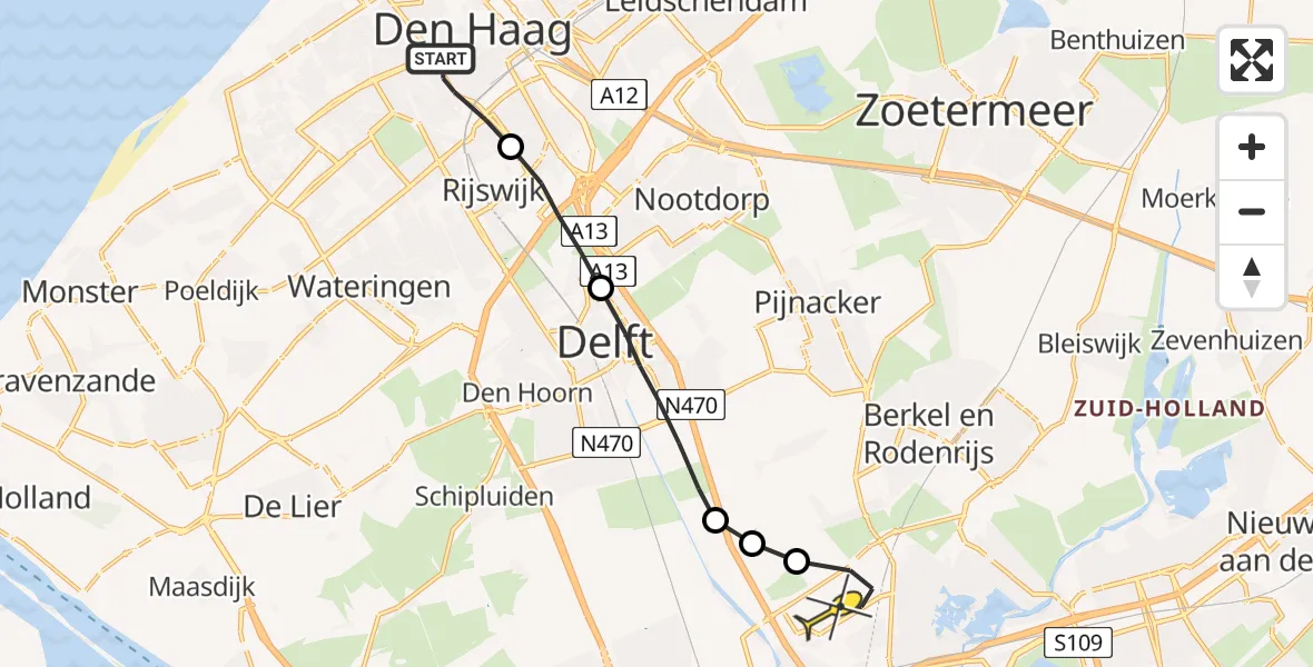 Routekaart van de vlucht: Lifeliner 2 naar Rotterdam The Hague Airport