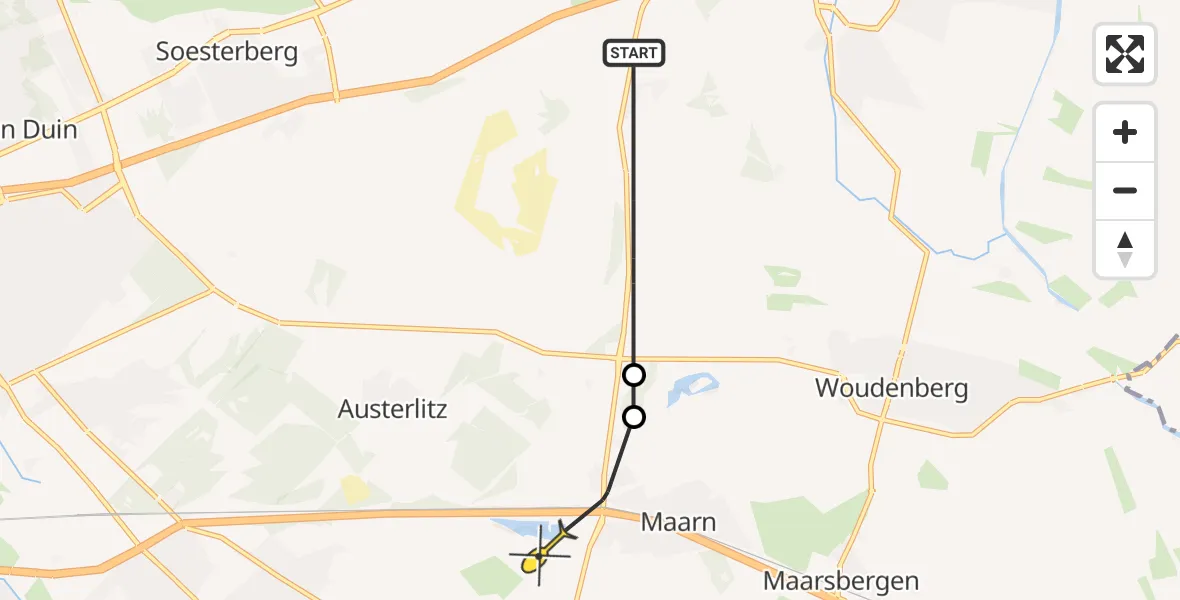 Routekaart van de vlucht: Politiehelikopter naar Maarn