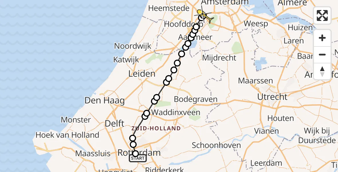 Routekaart van de vlucht: Lifeliner 2 naar Badhoevedorp