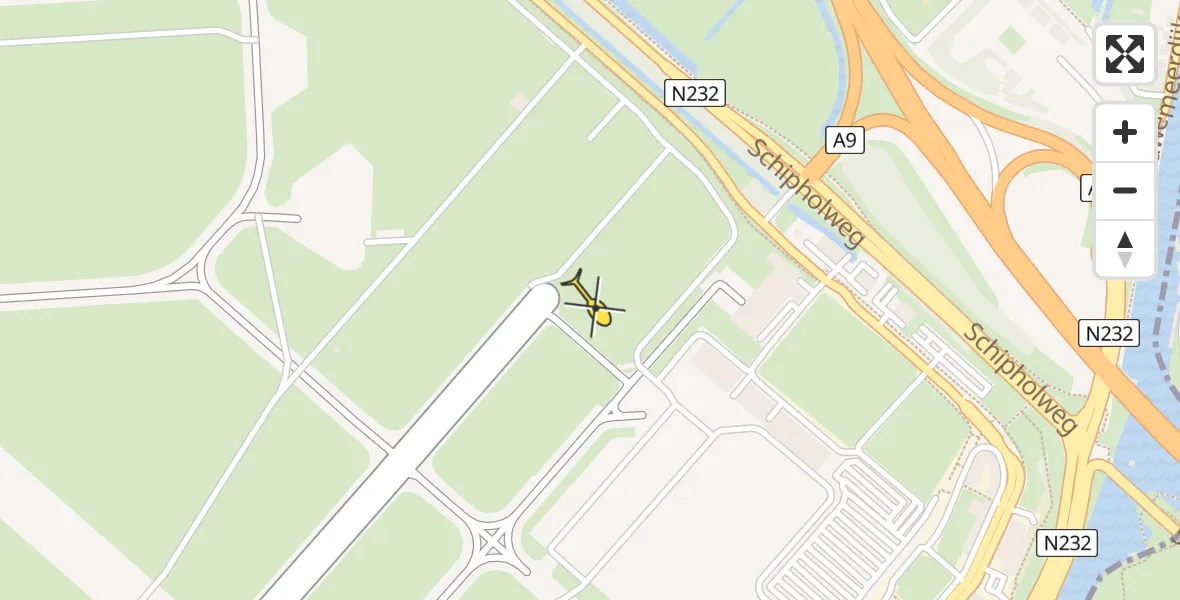 Vluchtroute Politiehelikopter van Schiphol naar Schiphol