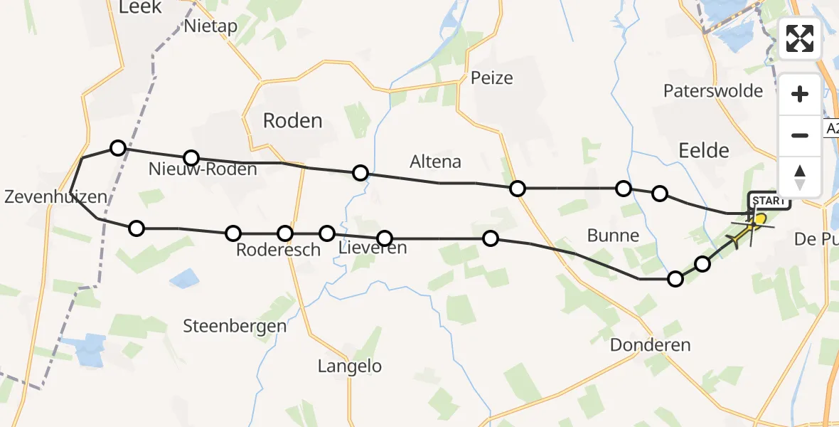 Routekaart van de vlucht: Lifeliner 4 naar Groningen Airport Eelde