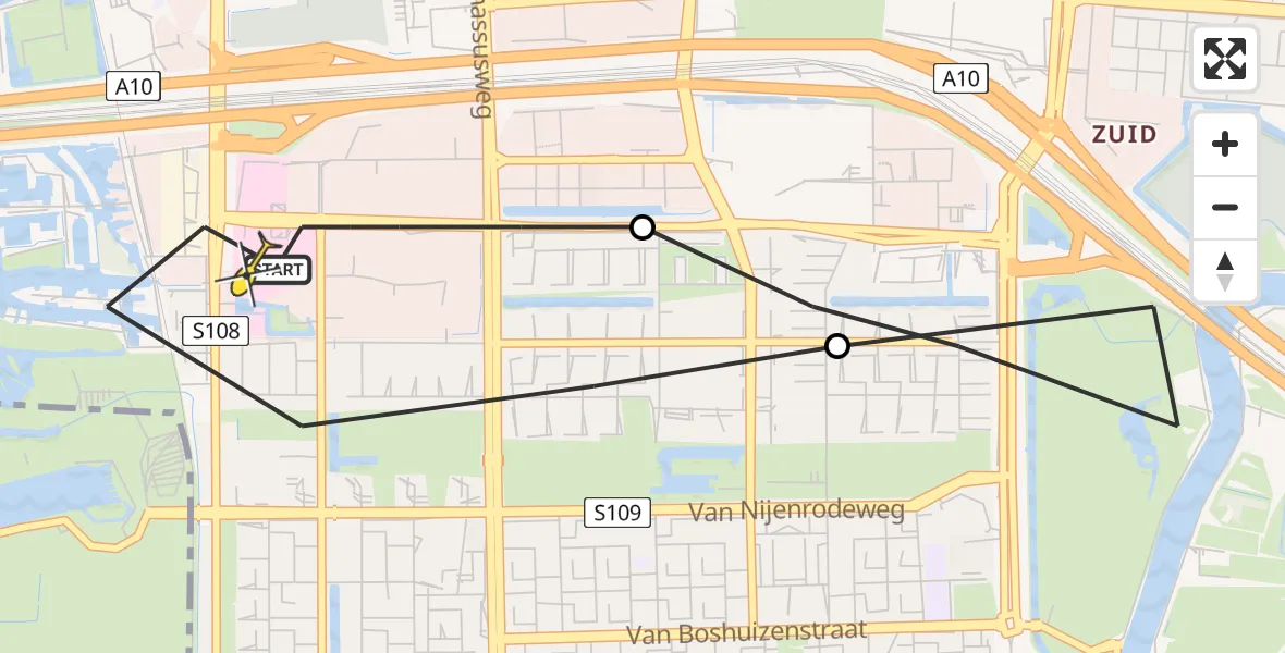 Routekaart van de vlucht: Lifeliner 1 naar VU Medisch Centrum Amsterdam