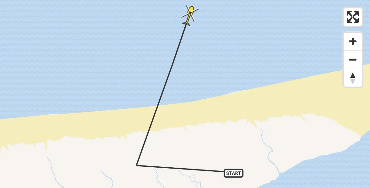Routekaart van de vlucht: Ambulancehelikopter naar Schiermonnikoog
