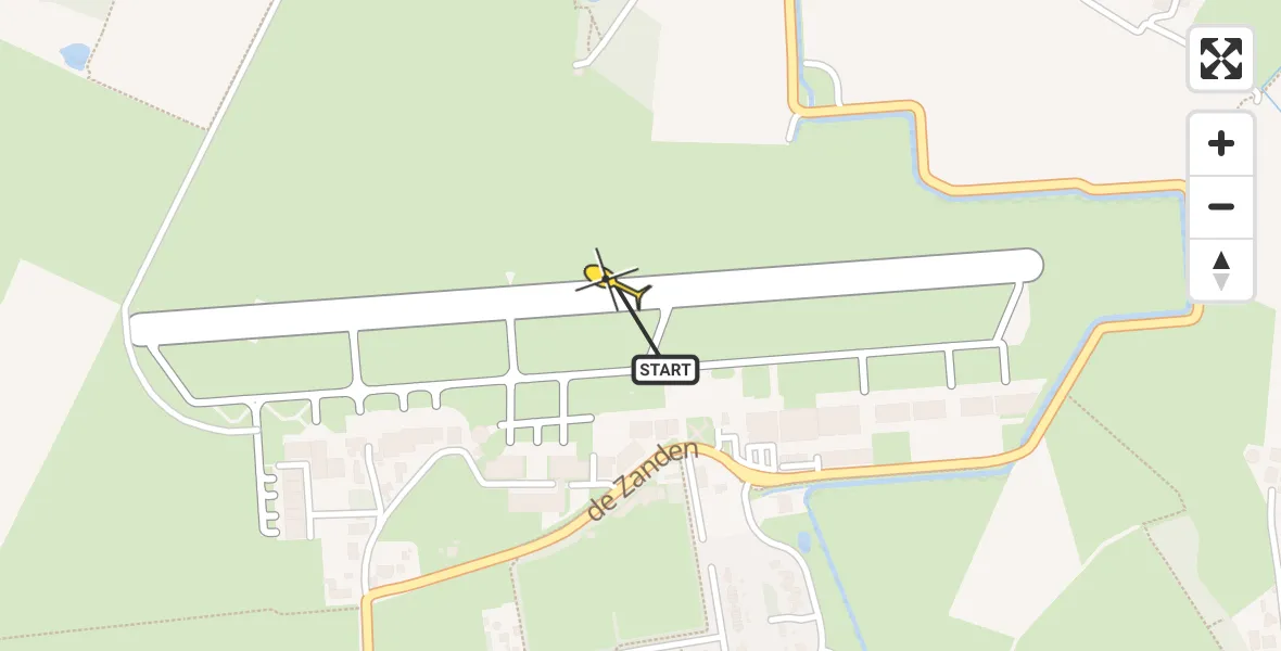 Routekaart van de vlucht: Traumahelikopter naar Vliegveld Teuge