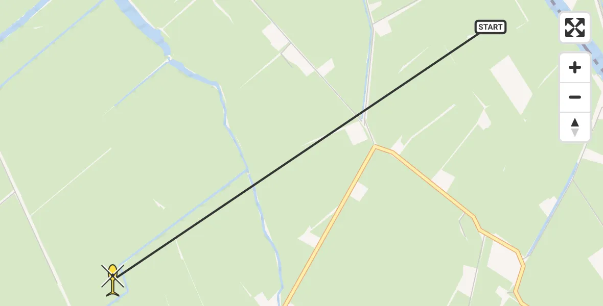 Routekaart van de vlucht: Politiehelikopter naar Vegelinsoord