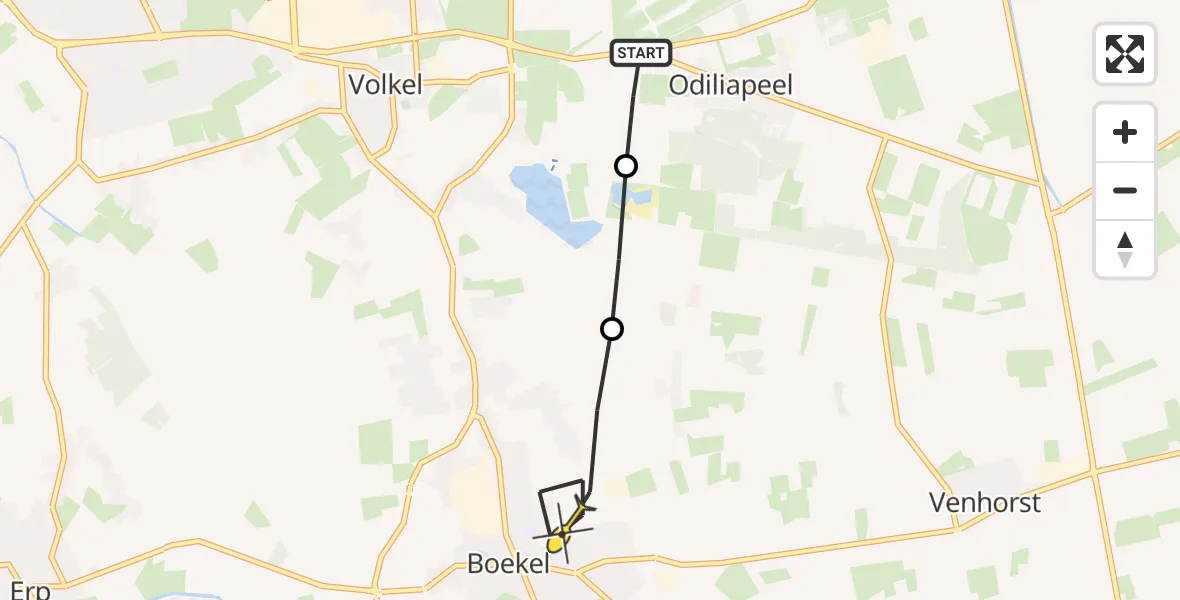 Routekaart van de vlucht: Lifeliner 3 naar Boekel