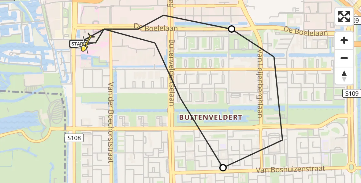 Routekaart van de vlucht: Lifeliner 1 naar VU Medisch Centrum Amsterdam