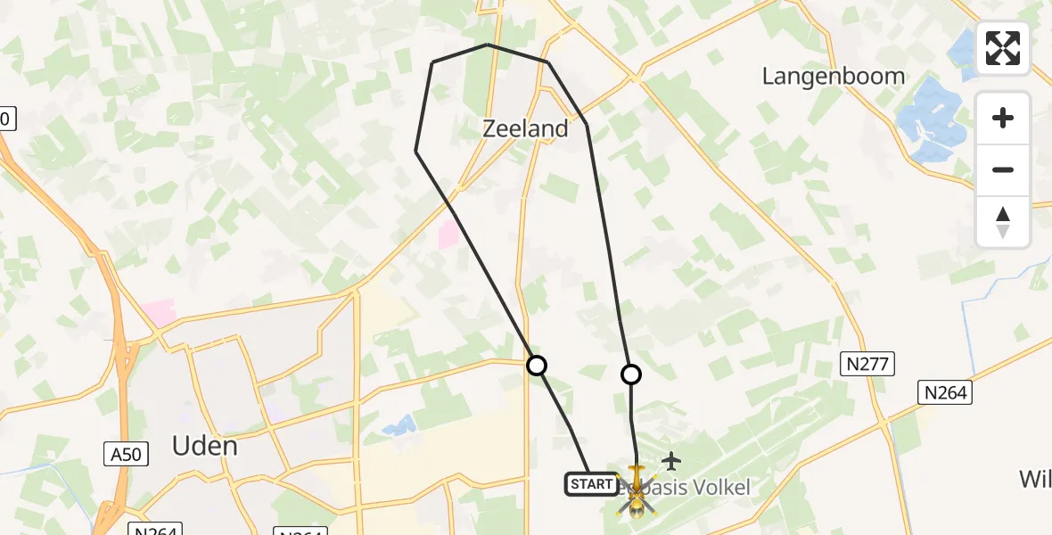 Vluchtroute Traumahelikopter Vliegbasis Volkel - Vliegbasis Volkel, 30 december 2022, 08:24