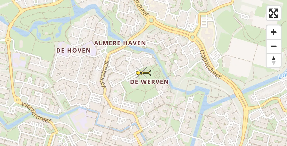 Routekaart van de vlucht: Lifeliner 1 naar Almere