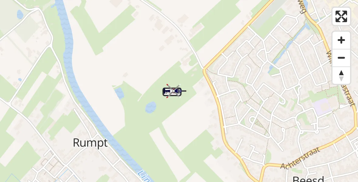 Vluchtroute Politiehelikopter Beesd - Beesd, 01 januari 2023, 00:28
