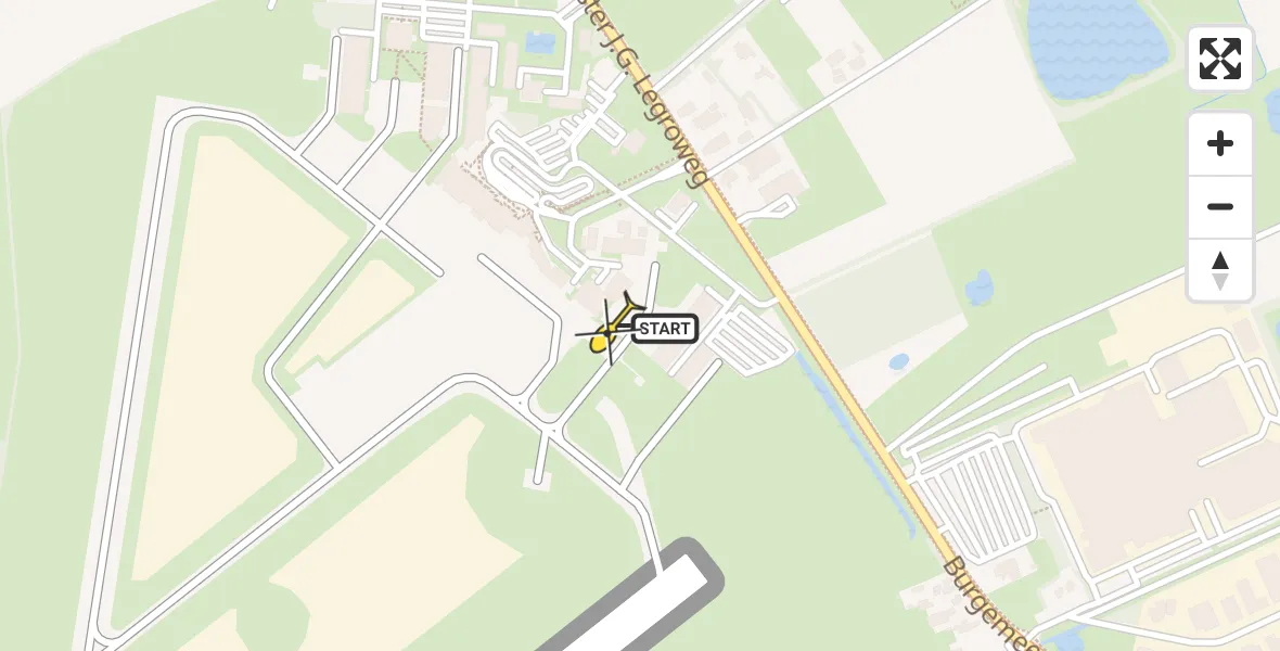 Routekaart van de vlucht: Traumahelikopter naar Groningen Airport Eelde