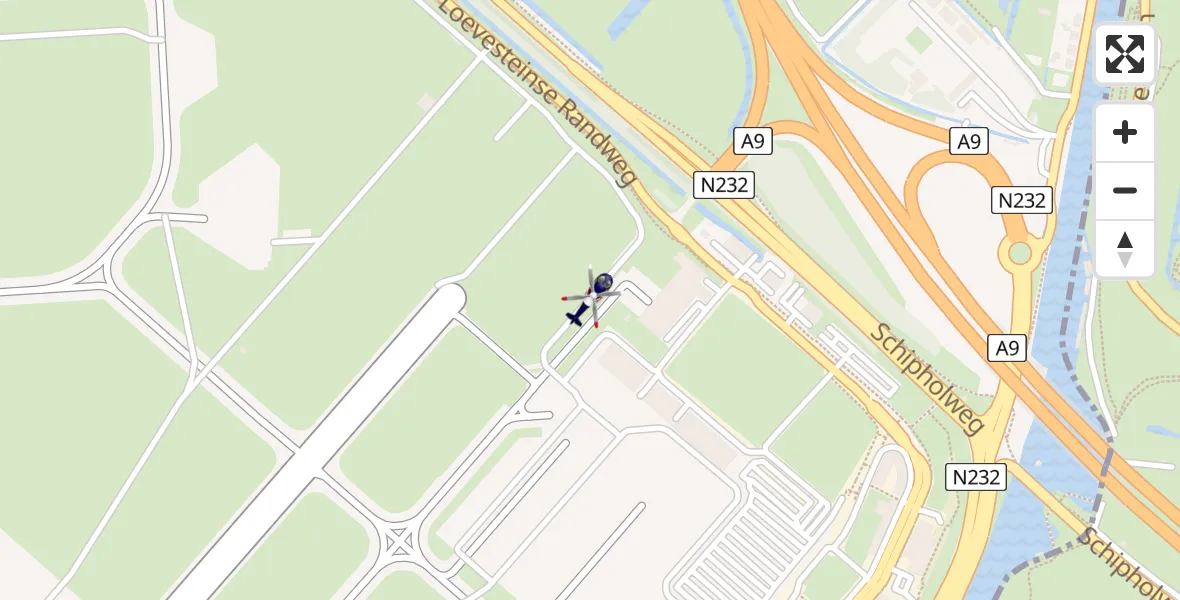 Vluchtroute Politiehelikopter Schiphol - Schiphol, 01 januari 2023, 01:13