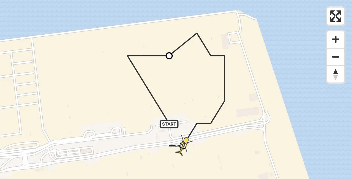 Routekaart van de vlucht: Politiehelikopter naar Maasvlakte