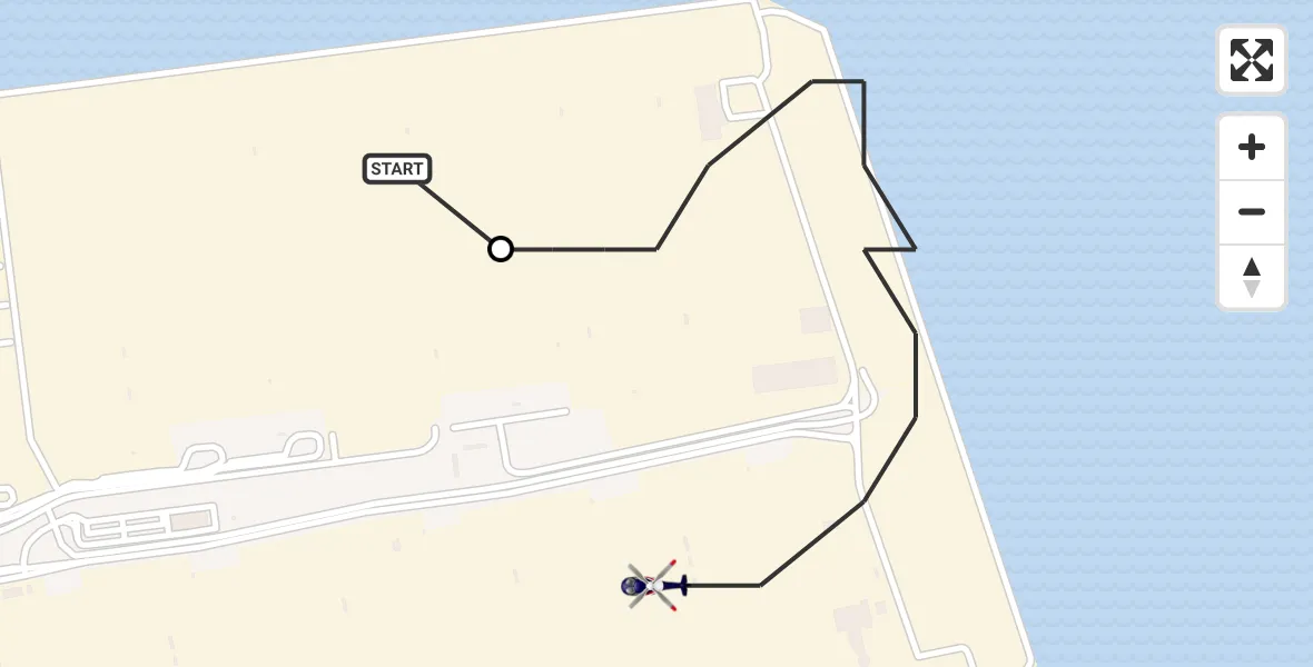 Vluchtroute Politiehelikopter Maasvlakte - Maasvlakte Heliport, 01 januari 2023, 04:13