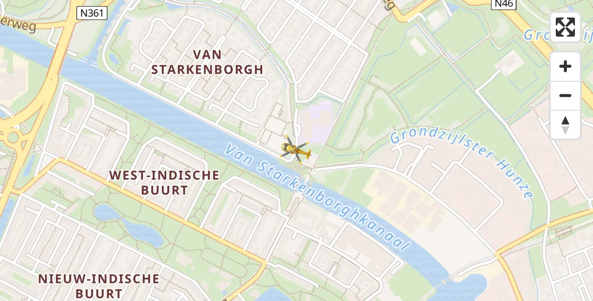 Vluchtroute Traumahelikopter Groningen - Groningen, 01 januari 2023, 08:04