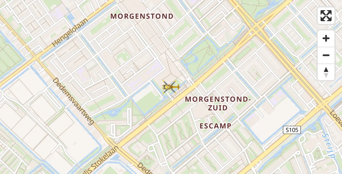 Vluchtroute Traumahelikopter Den Haag - Den Haag, 01 januari 2023, 14:42