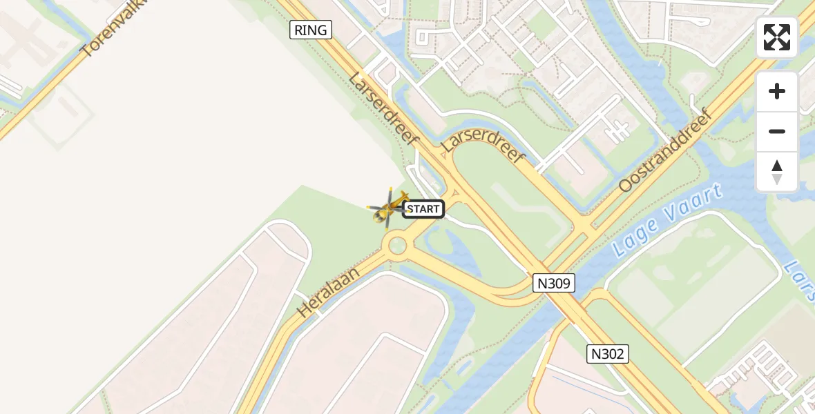 Vluchtroute Traumahelikopter Lelystad - Lelystad, 01 januari 2023, 18:05