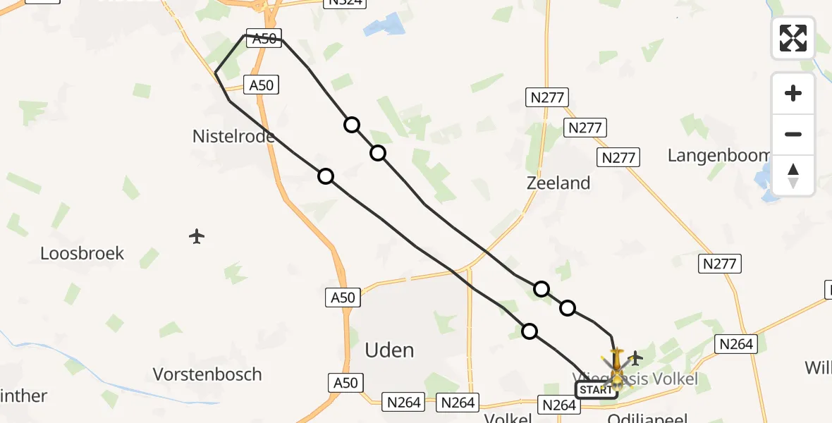 Vluchtroute Traumahelikopter Vliegbasis Volkel - Vliegbasis Volkel, 02 januari 2023, 04:16