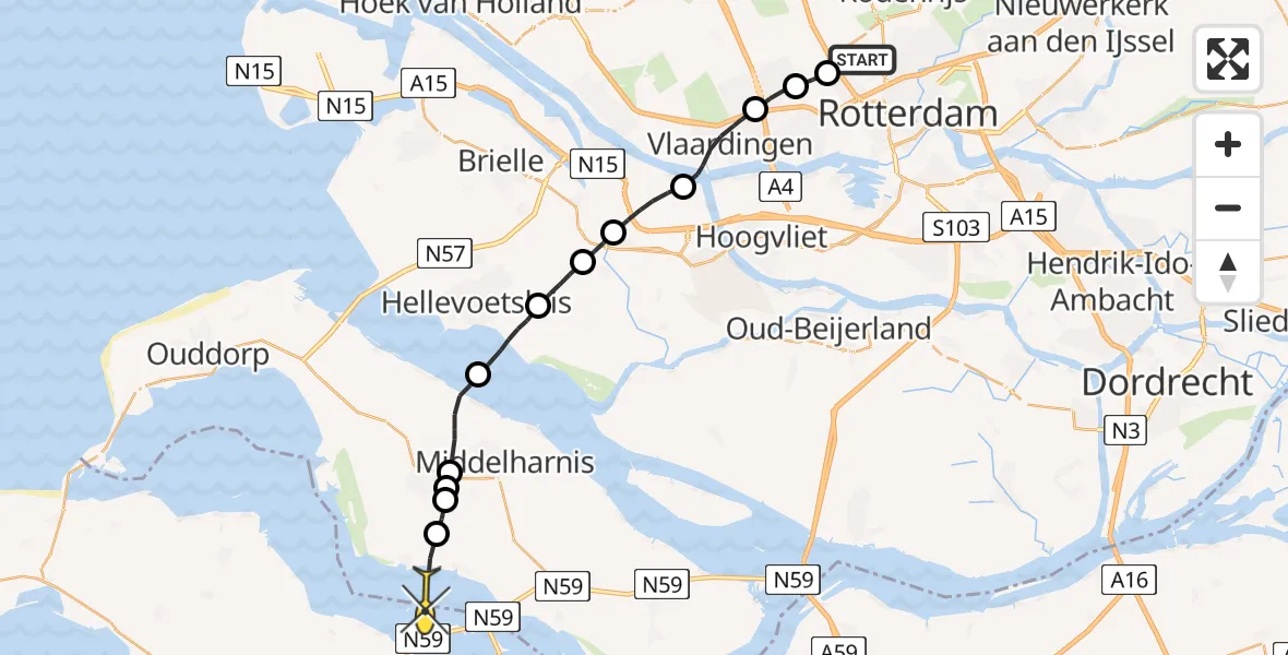 Routekaart van de vlucht: Lifeliner 2 naar Herkingen