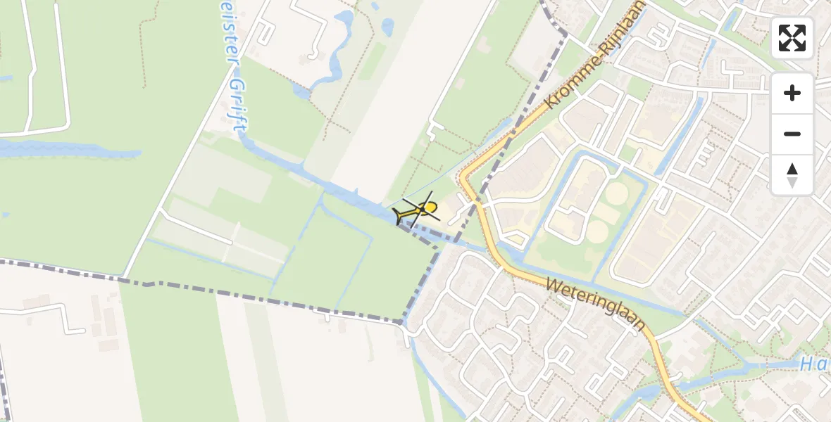 Routekaart van de vlucht: Lifeliner 1 naar De Bilt