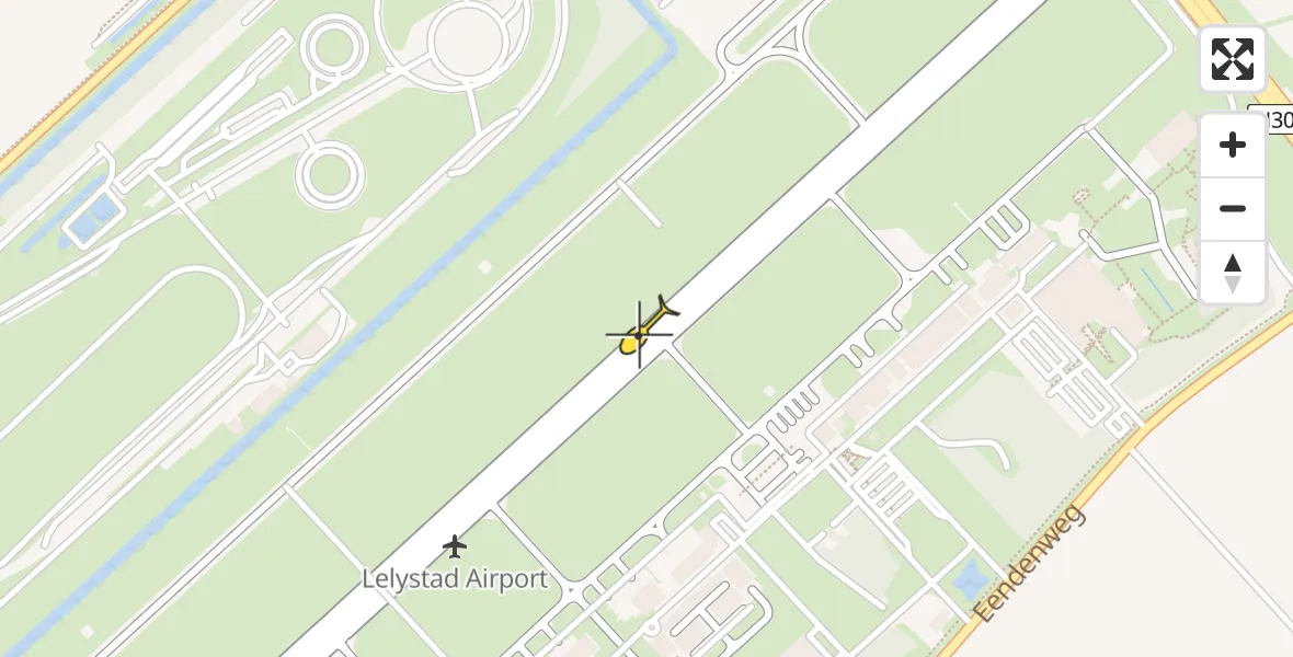 Vluchtroute Politiehelikopter van Lelystad Airport naar Lelystad Airport