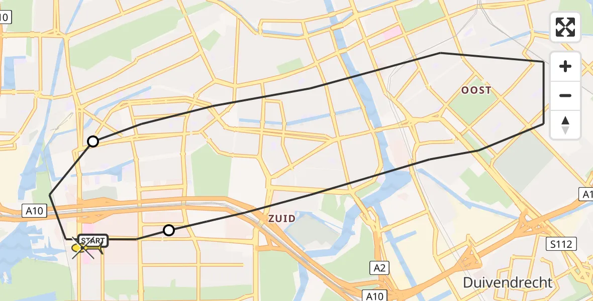 Routekaart van de vlucht: Lifeliner 1 naar VU Medisch Centrum Amsterdam