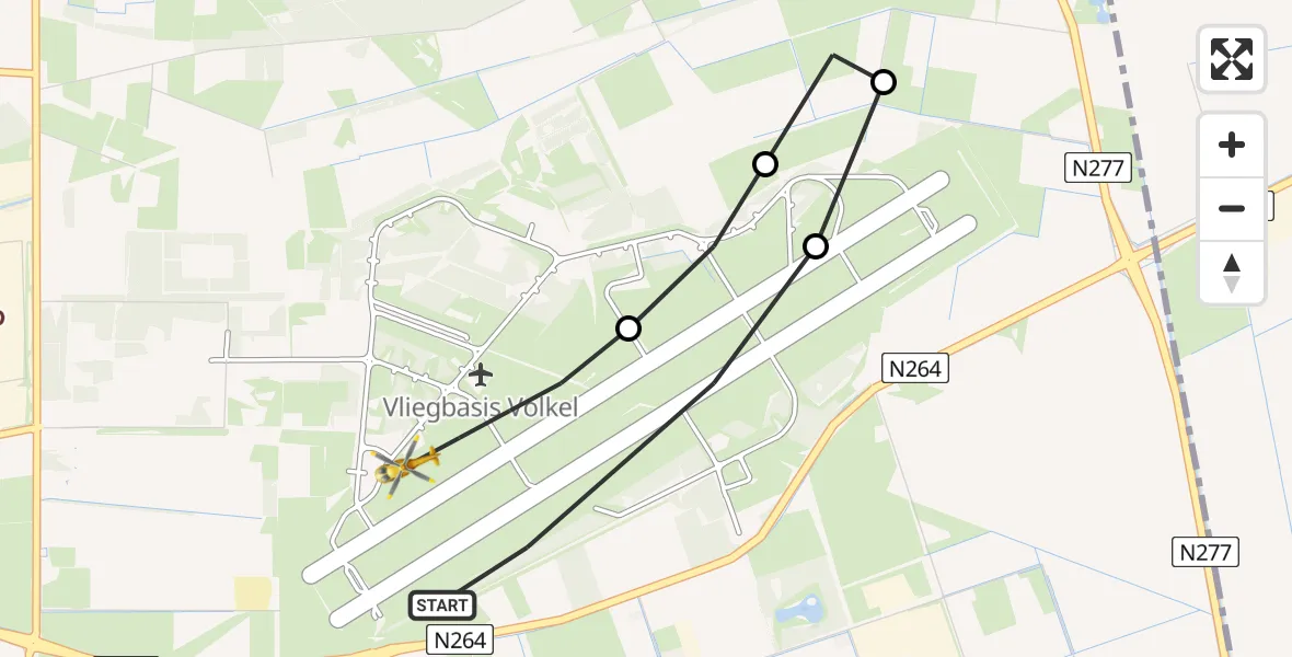 Vluchtroute Traumahelikopter Vliegbasis Volkel - Vliegbasis Volkel, 04 januari 2023, 23:56