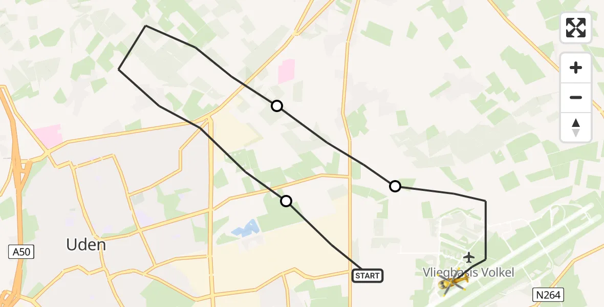 Vluchtroute Traumahelikopter Vliegbasis Volkel - Vliegbasis Volkel, 05 januari 2023, 15:19