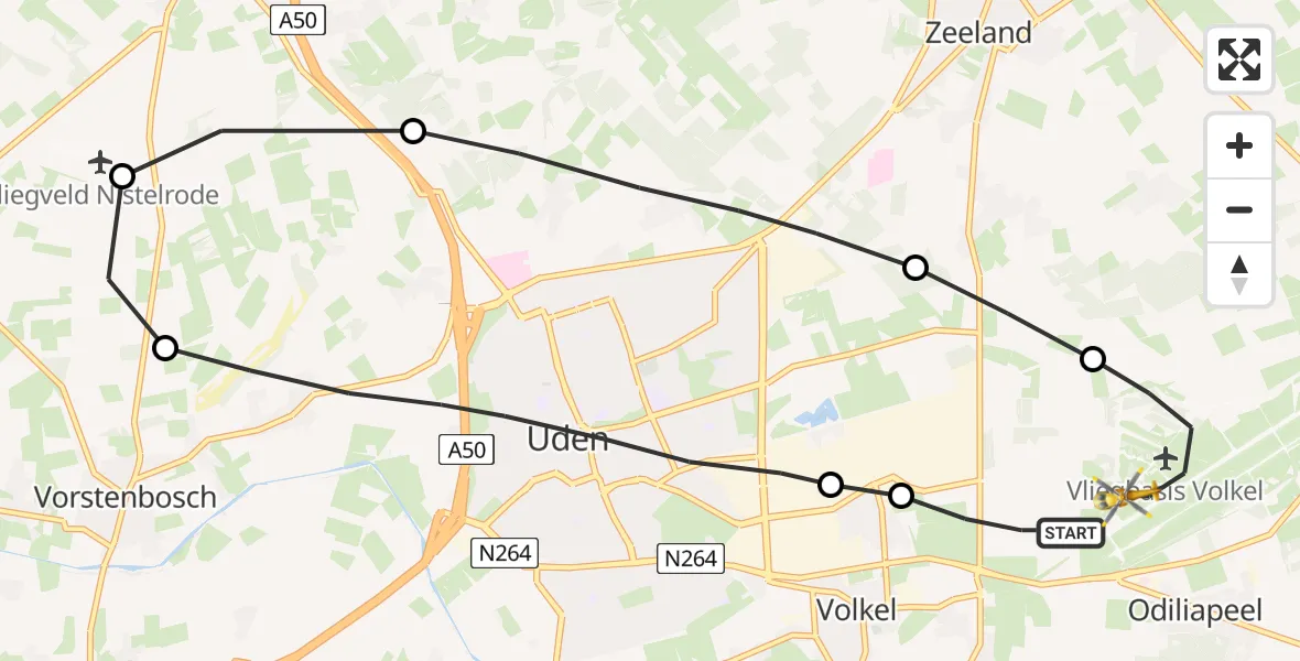 Vluchtroute Traumahelikopter Vliegbasis Volkel - Vliegbasis Volkel, 06 januari 2023, 02:32