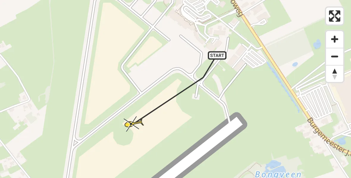 Routekaart van de vlucht: Traumahelikopter naar Groningen Airport Eelde