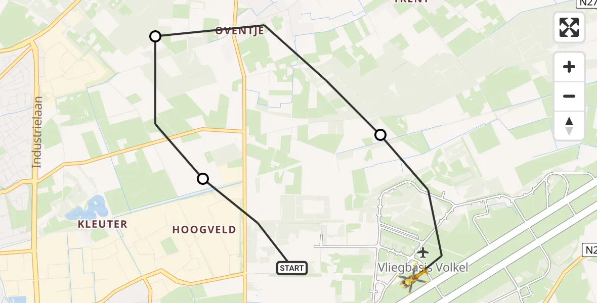 Vluchtroute Traumahelikopter Vliegbasis Volkel - Vliegbasis Volkel, 06 januari 2023, 09:41
