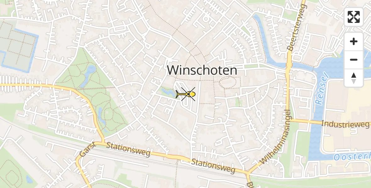 Routekaart van de vlucht: Lifeliner 4 naar Winschoten