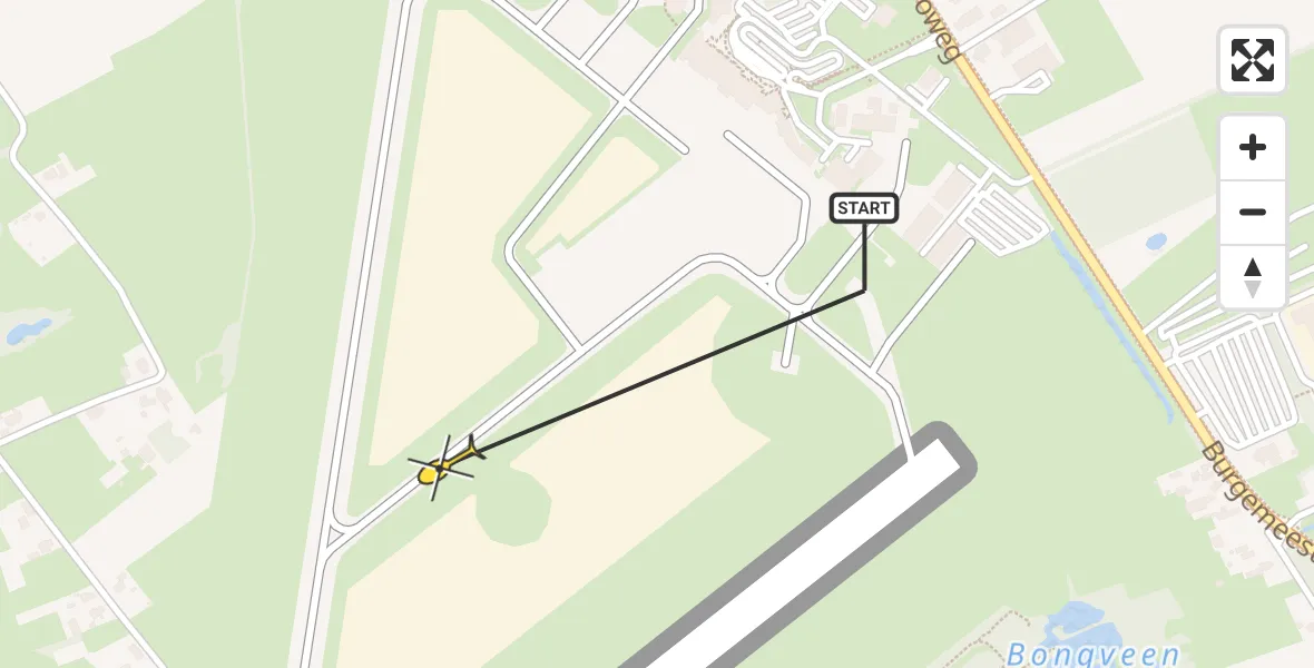 Routekaart van de vlucht: Traumahelikopter naar Groningen Airport Eelde