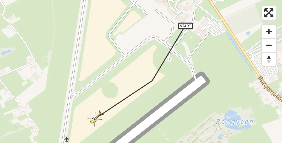 Routekaart van de vlucht: Traumahelikopter naar Groningen Airport Eelde