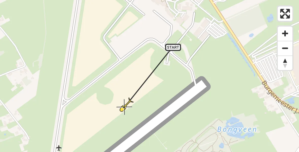 Routekaart van de vlucht: Traumahelikopter naar Groningen Airport Eelde