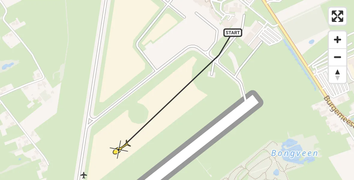 Routekaart van de vlucht: Traumahelikopter naar Groningen Airport Eelde