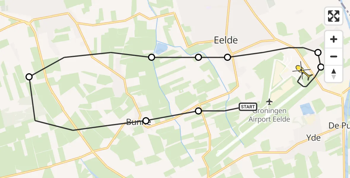 Routekaart van de vlucht: Lifeliner 4 naar Groningen Airport Eelde