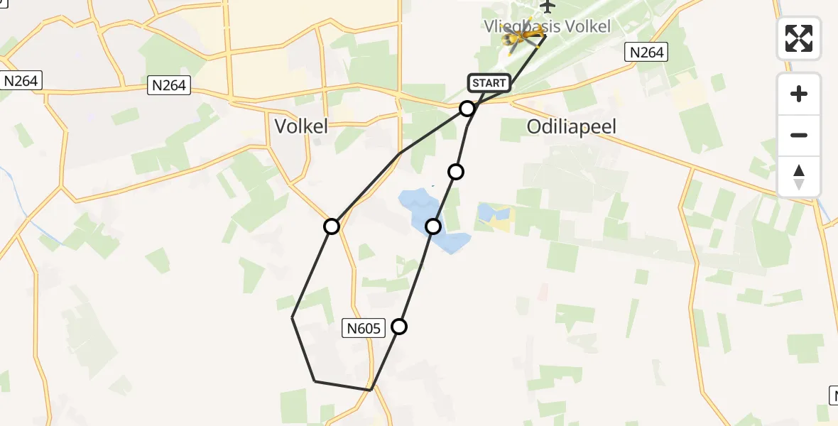 Vluchtroute Traumahelikopter Vliegbasis Volkel - Vliegbasis Volkel, 09 januari 2023, 06:58