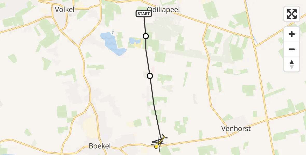 Routekaart van de vlucht: Lifeliner 3 naar Boekel