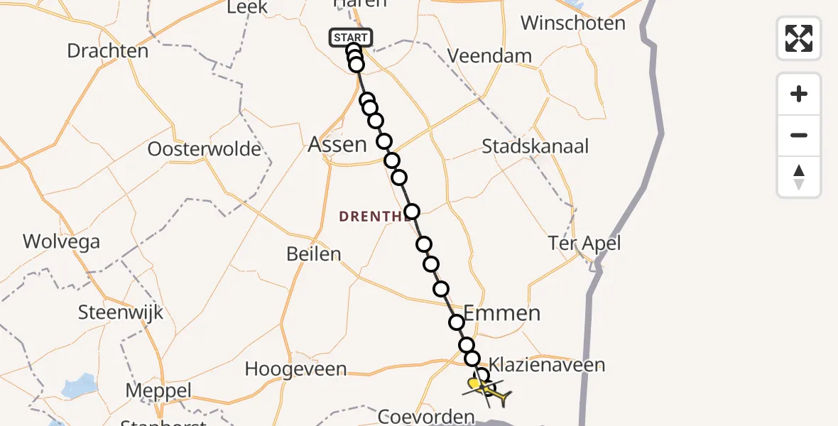 Routekaart van de vlucht: Lifeliner 4 naar Zandpol