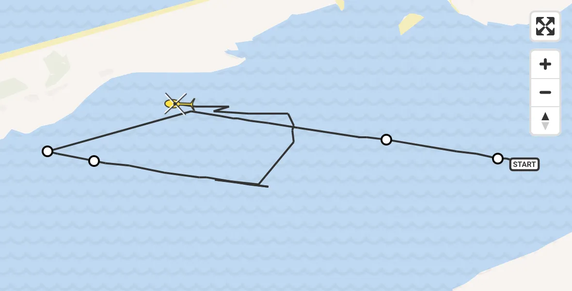 Routekaart van de vlucht: Ambulanceheli naar Oosterend
