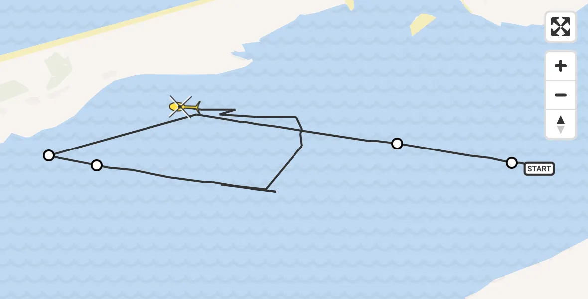 Routekaart van de vlucht: Ambulancehelikopter naar Oosterend